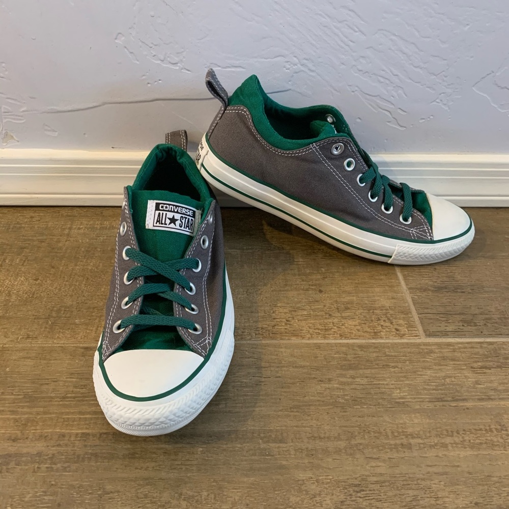 Green and Gray Chuck Taylor All Star Low-Tops